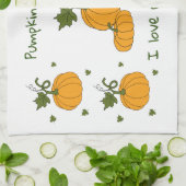 Romantische sinaasappel pompoenoogst theedoek (Gevouwen)