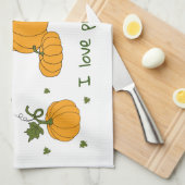 Romantische sinaasappel pompoenoogst theedoek (Quarter Fold)