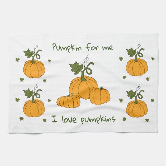 Romantische sinaasappel pompoenoogst theedoek (Horizontaal)