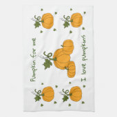 Romantische sinaasappel pompoenoogst theedoek (Verticaal)