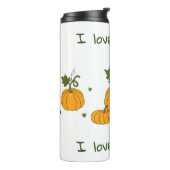 Romantische sinaasappel pompoenoogst thermosbeker (Gedraaid links)