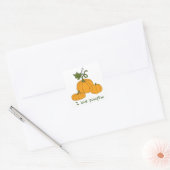 Romantische sinaasappel pompoenoogst vierkante sticker (Envelop)