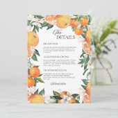 Romantische Sinaasappels bruiloft details behuizin Kaart (Staand voorkant)