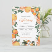 Romantische Sinaasappels Citrus bruiloft foto uitn Kaart (Staand voorkant)