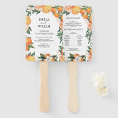 Romantische Sinaasappels Citrus bruiloft Handwaaier (Voorkant en achterkant)