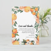 Romantische Sinaasappels Citrus trouwfoto Bedankkaart (Staand voorkant)