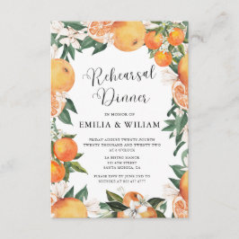 Romantische Sinaasappels Repetitie Diner avond voo Informatiekaartje