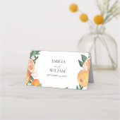 Romantische Sinaasappels Trouwtafel Nummer Plaats Plaatskaartje (Achterkant)