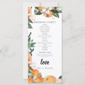 Romantische Sinaasappels Wedding Ceremony Programm (Achterkant)