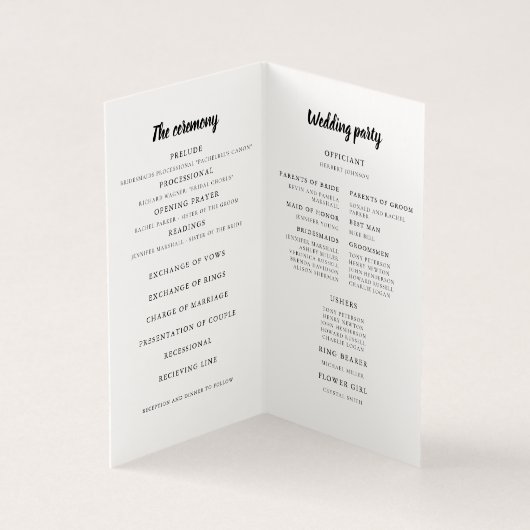Romantische Sinaasappels Wedding Ceremony Programm Kaart (Binnen)