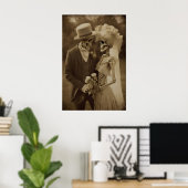 Romantische Skelet Koppel Print Gotische Bruiloft (Thuiskantoor)