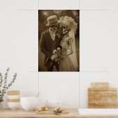 Romantische Skelet Koppel Print Gotische Bruiloft (Keuken)