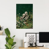 Romantische Skelet Koppel Print – Gotische Liefde (Thuiskantoor)