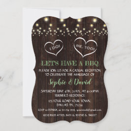 Romantische slingerlichtjes oude schuur I DO BBQ Kaart