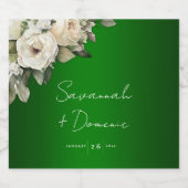 Romantische smaragd groene bruiloft sparkling wijnetiket (Enkel label)