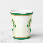 Romantische smaragdgroene en witte bloemen gouden papieren bekers (Rechts)