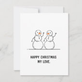 Romantische Sneeuwman Liefde Kerstkaart Cadeau (Voorkant)