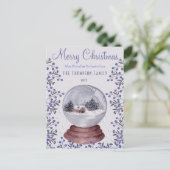 Romantische Sneeuwrijke Waterverf Kerstbomen Sneeu Feestdagenkaart (Staand voorkant)