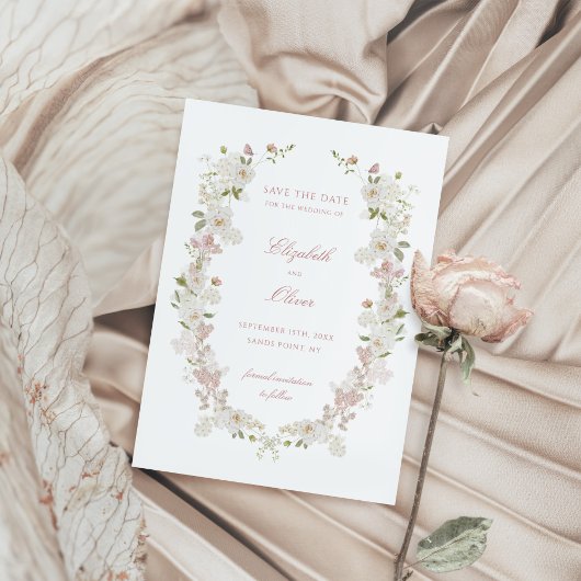 Romantische Soft Blush  Lijst bruiloft Save The Date