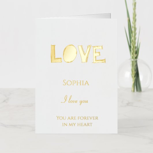 Romantische Solid Love Quote Folie Wenskaart (Voorkant)