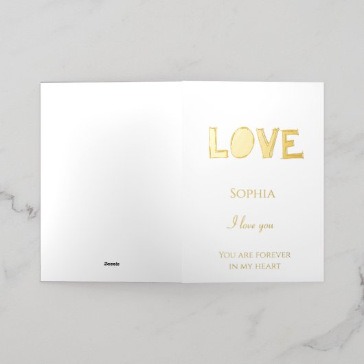 Romantische Solid Love Quote Folie Wenskaart (Buiten Laag)