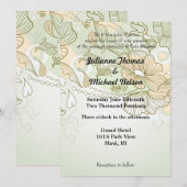 Romantische Soulmate Hart Groene Bloemen Huwelijk Kaart (Voorkant / Achterkant)