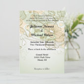 Romantische Soulmate Hart Groene Bloemen Huwelijk Kaart (Staand voorkant)