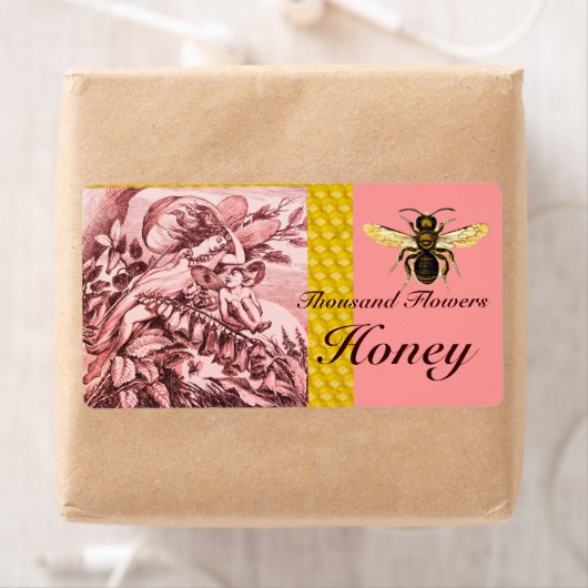 ROMANTISCHE SPRINGSTROOM VLOEIT HONIJNBEE, BEEKEEP ETIKET (Insitu)