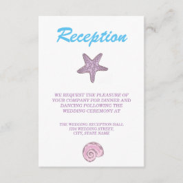 Romantische Sprookjes Zeemeermin Huwelijksreceptie Informatiekaartje