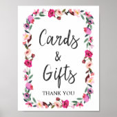 Romantische sprookjesbloesem krans kaarten & cadea poster (Voorkant)