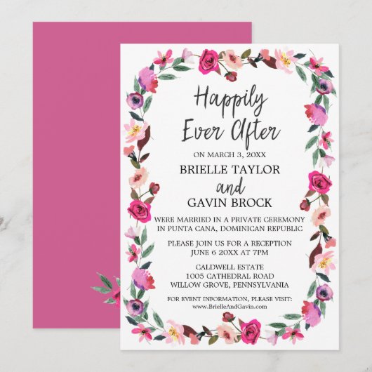 Romantische sprookjeskrans uitwisselingsceremonie kaart (Voorkant / Achterkant)