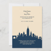 Romantische Stad Skyline Destination Wedding Kaart (Voorkant)