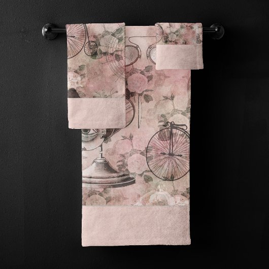 Romantische Steampunk | Antiek Vintage Ephemera Bad Handdoek