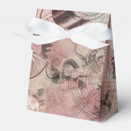 Romantische Steampunk | Antiek Vintage Ephemera Bedankdoosjes (Voorkant Zijde)