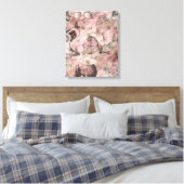 Romantische Steampunk | Antiek Vintage Ephemera Canvas Afdruk (Insitu (Slaapkamer))