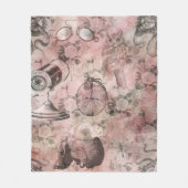 Romantische Steampunk | Antiek Vintage Ephemera Fleece Deken (Voorkant)