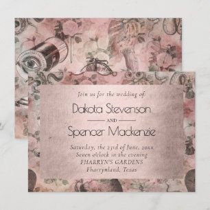 Romantische Steampunk Antiek Vintage Ephemera Kaart