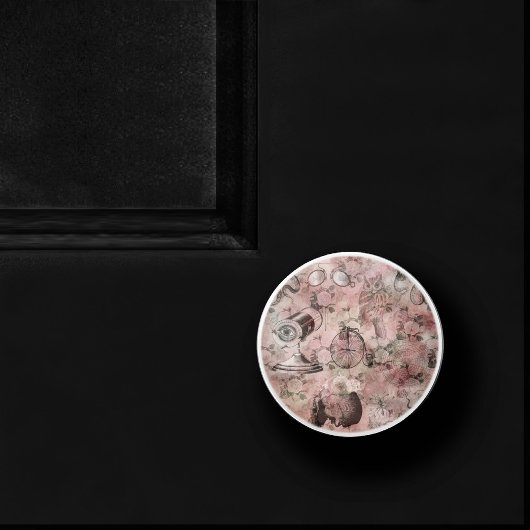 Romantische Steampunk | Antiek Vintage Ephemera Keramische Knop