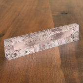 Romantische Steampunk | Antiek Vintage Ephemera Naambordje (Zijkant)