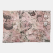 Romantische Steampunk | Antiek Vintage Ephemera Theedoek (Horizontaal)