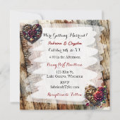 Romantische steampunk gepersonaliseerde bruiloft kaart (Achterkant)