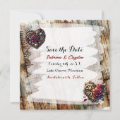 Romantische steampunk gepersonaliseerde bruiloft save the date (Achterkant)