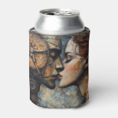 Romantische Steampunk Kiss Blikjeskoeler (Blikje Voorkant)