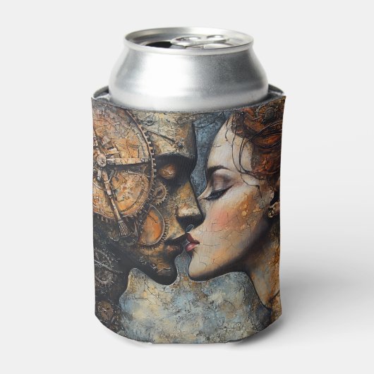 Romantische Steampunk Kiss Blikjeskoeler (Blikje Voorkant)