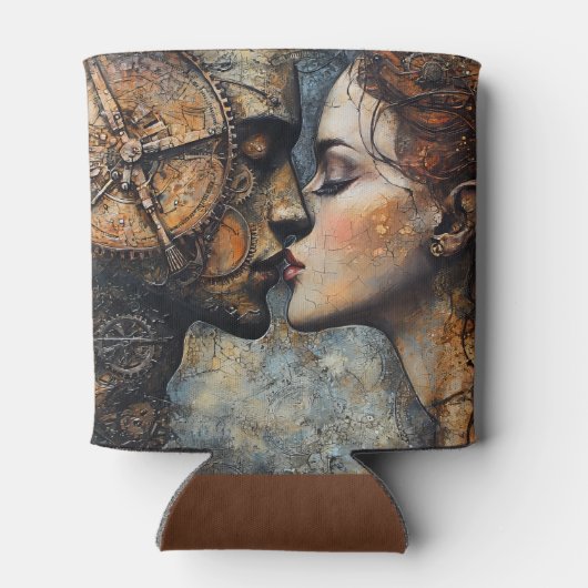 Romantische Steampunk Kiss Blikjeskoeler (Achterkant)