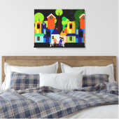 Romantische stedelijke avond canvas afdruk (Insitu (Slaapkamer))