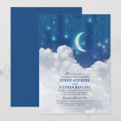 Romantische sterren en maan verlovingsfeest kaart (Voorkant / Achterkant)