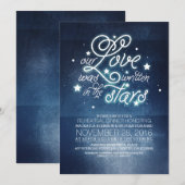 Romantische sterren Repetitie Diner Uitnodiging (Voorkant / Achterkant)