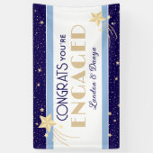 Romantische, sterrenhemel aangepaste verlovingsfee spandoek (Verticaal)