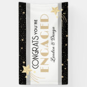 Romantische, sterrenhemel verlovingsaanduiding spandoek (Verticaal)